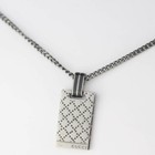 GUCCI Diamante Shima Plate Necklace 24" Silver 925 Auth #47193