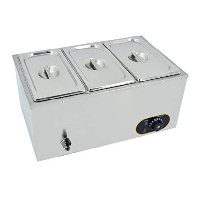 Kommerzieller Bain Marie, 1500W Elektrischer Speisenwärmer Edelstahl Dampftisch