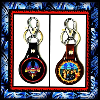 JOURNEY  SEPARATE WAYS  TWO LEATHER KEYCHAINS ( LOT OF 2 )