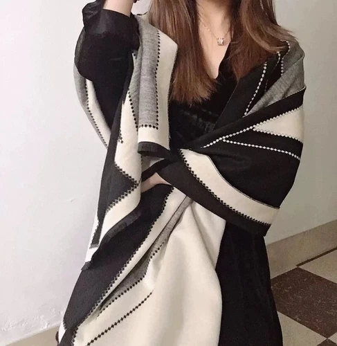 Neu Damen Cashmere Schal Strickschal Wolle Kaschmir warme Wollschal Winter DE- - Bild 6 von 10