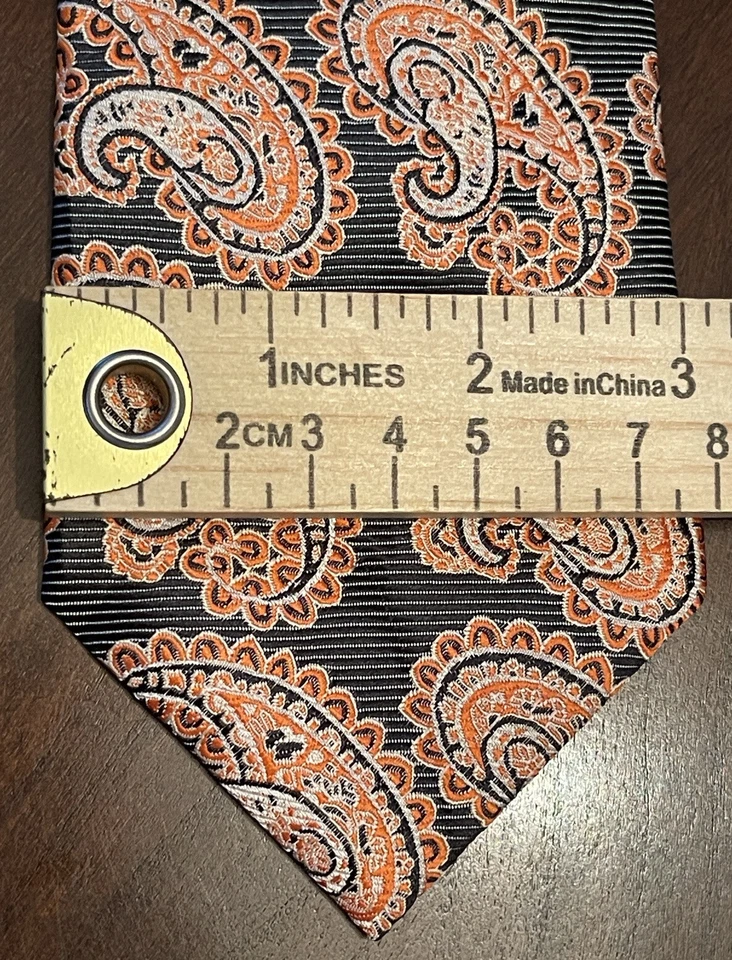 Corbata Alexander Julian Colores Naranja Hecha a Mano Poliéster Hombre Hecha en China Foto 4 de 4