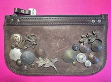 MINT DIESEL Vintage Archive Leather Clutch Zip Wallet Pouch Coins Badges Grail