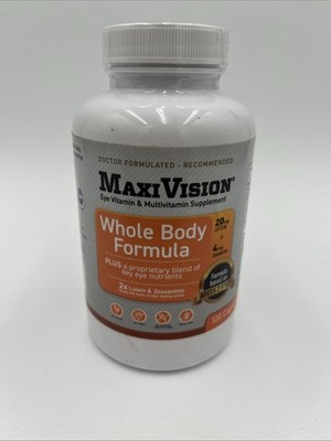 MaxiVision  AREDS 2 Whole Body Formula Eye Vitamins Lutein 120ct. Exp 8/26