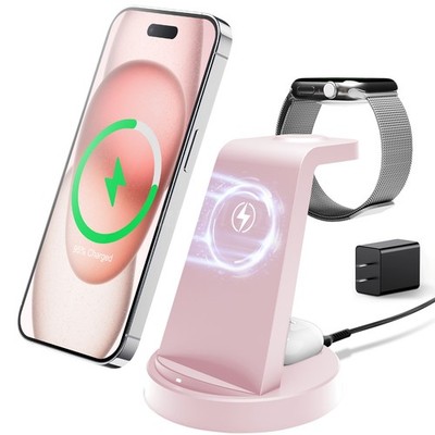 15W 3 in 1 Wireless Charger Dock iPhone 17 Watch 11 Fast  Charging station