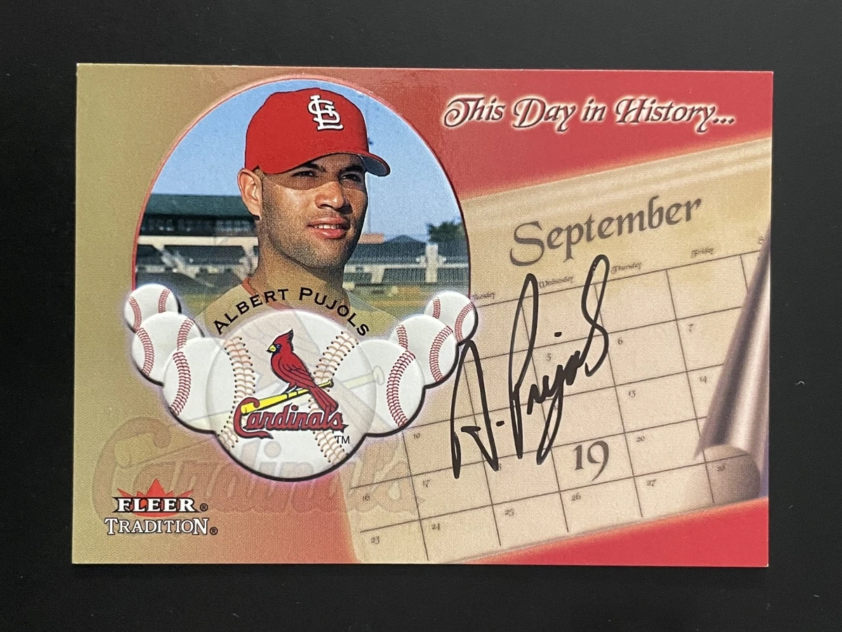 Fleer Albert Pujols Autographed Baseball Sports Trading Cards