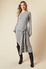 Dorothy Perkins Grey Midi Dress Womens Daywear Dresses