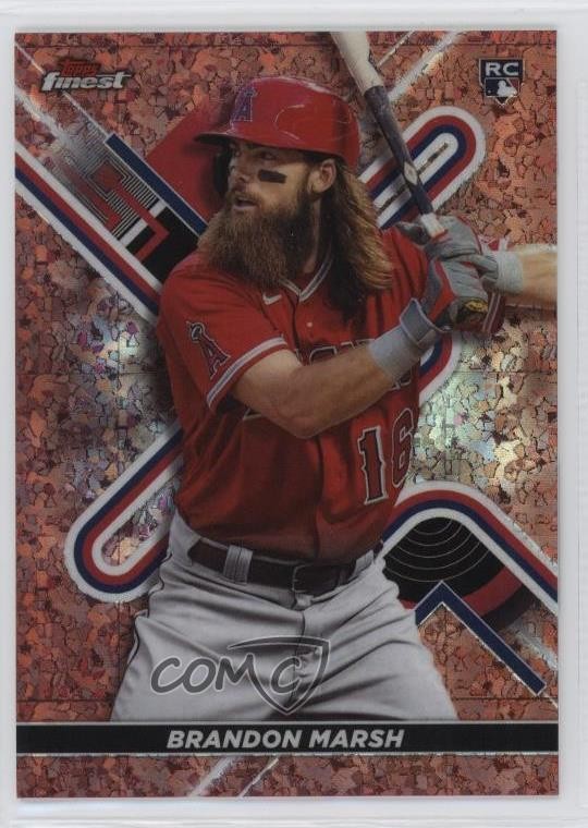 2022 Topps Finest Rose Gold Mini-Diamond Refractor 28/50 Brandon Marsh #11 08vx