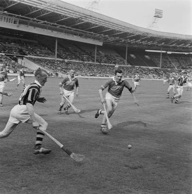 Tipperary versus Kilkenny in an Irish hurling match at Wembley Sta- Old Photo