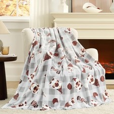 Gnome Coffee Throw Blanket - Warm MilkyPlush Throw(50"x60") Coffee Gnome Grey