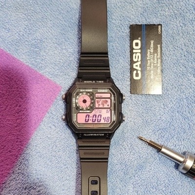 ''Pink Sunrise'' Casio Royale (AE1200) Custom Digital  Watch Pink Color Mod, New