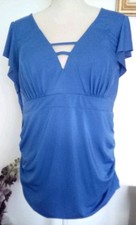 Swim By Cacique Swimsuit Size 20 Blue Ruffle Straps Soft Cup Bra
