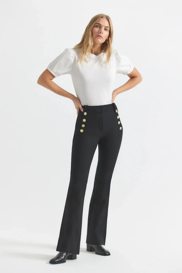 $385 Pantalones Acampanados Derek Lam 10 Crosby Robertson TC00100ACR | Negro | 2