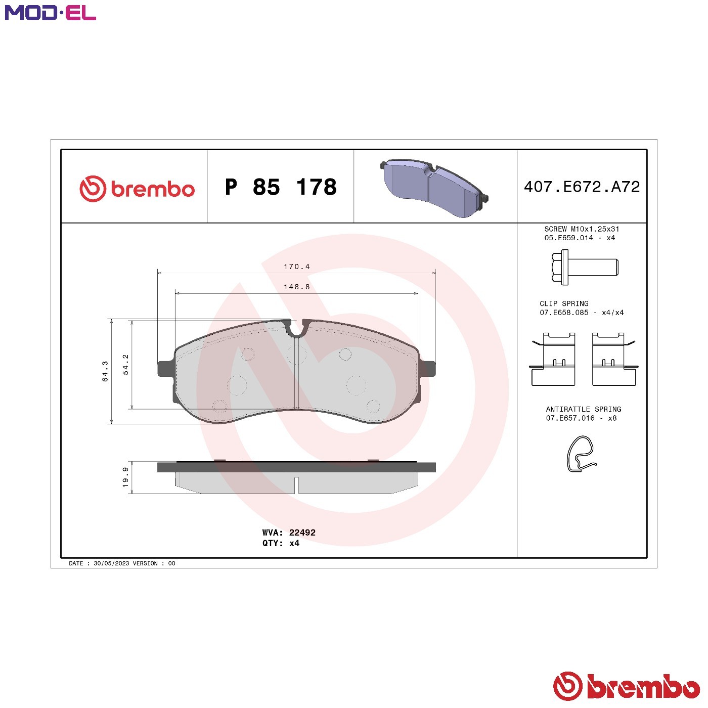✅Fits BREMBO KLOCKI SZCZEKI CYLINDERKI P 85 178 BRAKE PADS REAR ⭐UK Seller⭐ - Image 14