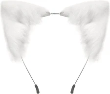 Cat Fox Faux Fur Ears Headband Cute Halloween Fancy Dress Cosplay Handmade Anima