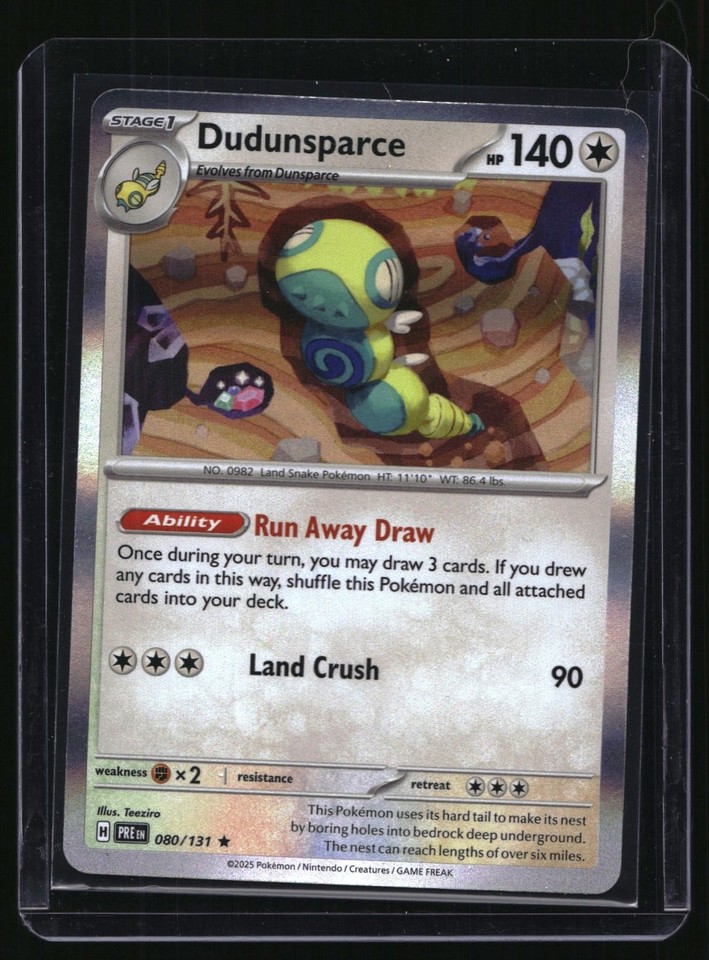 Pokémon Prismatic Evolutions # Dudunsparce Pokémon Prismatic Evolutions #080/131 Dudunsparce Holo