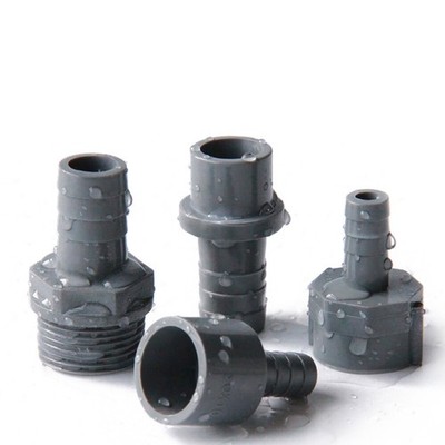 PVC Schlauchtülle, Schlauchnippel Tülle PVC-U, Schlauchstutzen, 20mm-63mm Grau