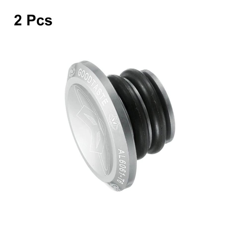 Tapones de extremo de barra Tapas de extremo de manillar de aluminio 0,57 oz Tapones de bicicleta con anillos, plateados Foto 3 de 4