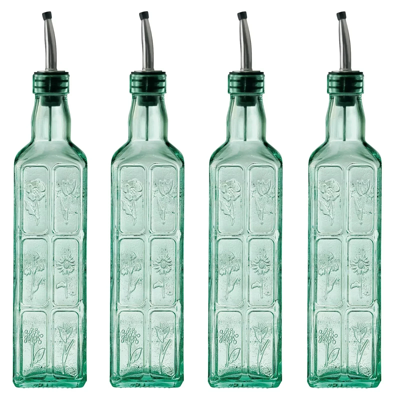 X4Bormioli Rocco 570ml Country Home Oil Vinegar Glass Condiment Bottle Dispenser