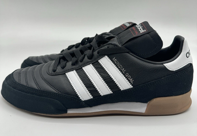 Adidas Men's Mundial Goal Leather Indoor Soccer Suede Black White