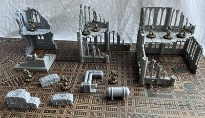 D Ruins 28mm Terrain 3D Printed   40K    Kill Team   corners, crates, pipes etc.