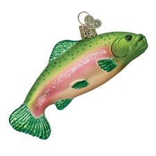 Old World Christmas Fish Collection Glass Blown Ornament, Rainbow Trout