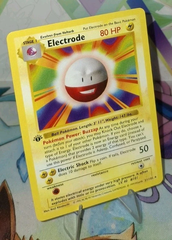 Pokémon TCG 1st Edition Shadowless Electrode 21/102 NM/BETTER - Image 4 of 4