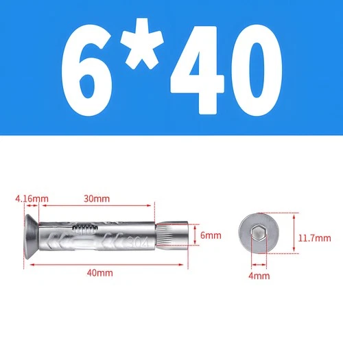 Heavy Duty Sleeve Anchor Expansion Bolt Allen Socket Countersunk Masonry M6-M12 - Picture 9 of 34
