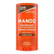 Mando Deodorant Plus Sweat Control Extra Strength Smooth Solid Stick Cedar Grove