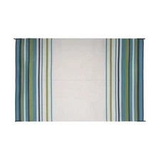 Faulkner 68678 9x12 Multipurpose Mat Striped Aqua/Navy/Lime/White