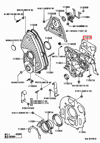 Genuine Hilux LN171 LN170 LN167 LN166 3L 5L 2L Timing Gear Cover Case Gasket - Picture 15 of 20
