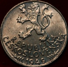 Uncirculated 1949 Czechoslovakia 100 Korun Silver Foreign Coin