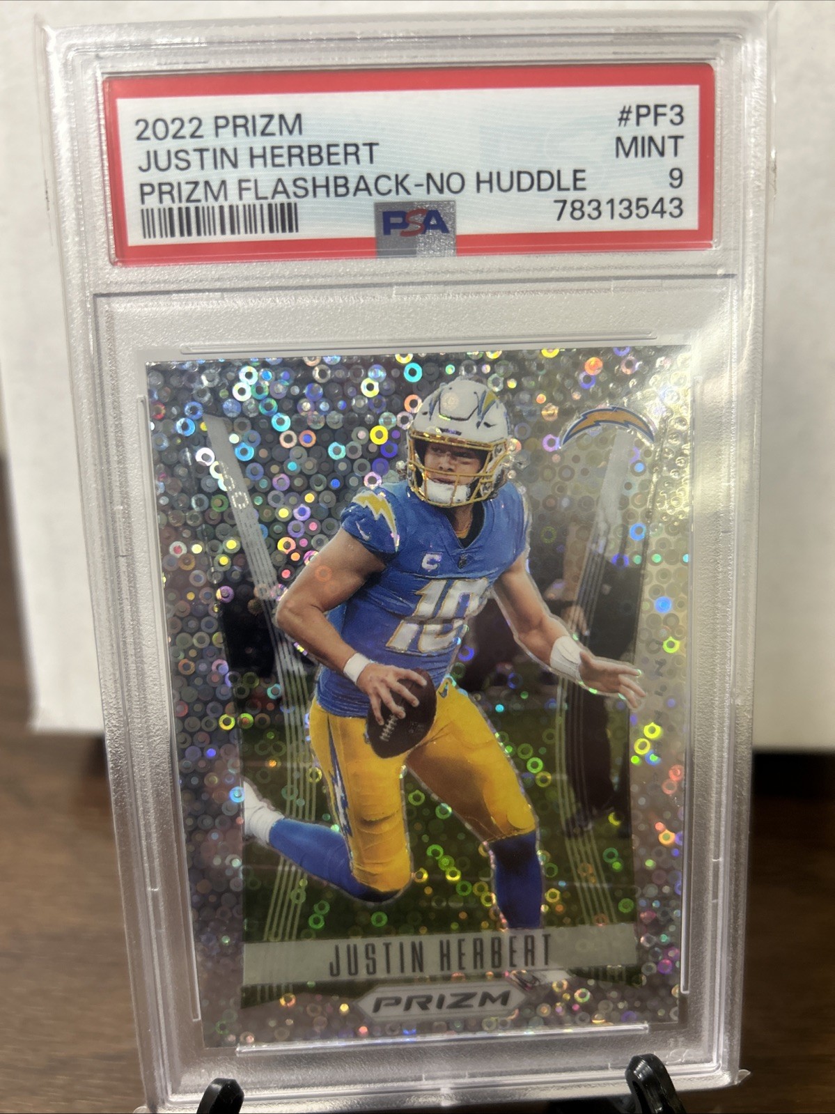 2022 Panini Prizm Justin Herbert No Huddle Prizm Flashback PSA 9 #PF3