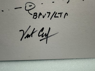 Vinton Cerf Signed 5x7 Card With Sketch-father Of The Internet