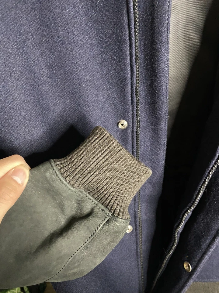 $330 Ax ARMANI EXCHANGE WOOL LEATHER bomber varsity JACKET NEW 100% AUTHENTIC - Image 2 of 4