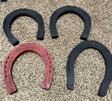 Lot 4 Roy Rogers Trigger Lucky Horseshoes Red Black Pitch-Em Vintage Toys