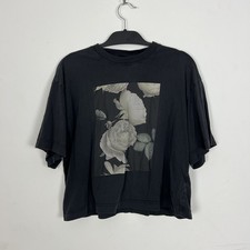 Other Stories Oversized T-Shirt in Soft Gray with Floral Graphic, Size 4