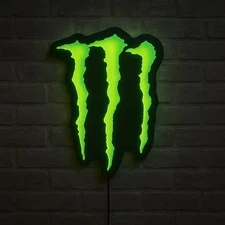 Monster Energy LED Light Sign - For Man Cave, Bar, Garage, Bedroom, Office etc