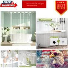 Waterproof Clear Shower Curtain Liner - 72x72 inches, BPA-Free PEVA with Magnets