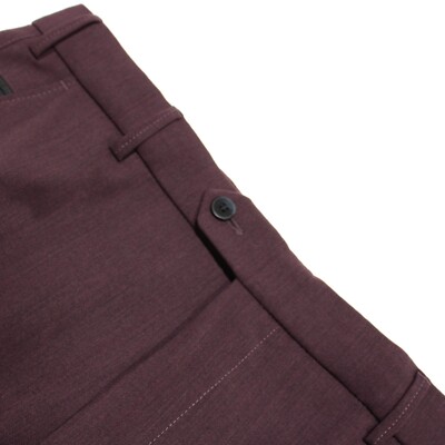 Meyer NWT Dress Pants Size 25 Stocky 36 US Solid Reddish Purple Wool Blend Bonn