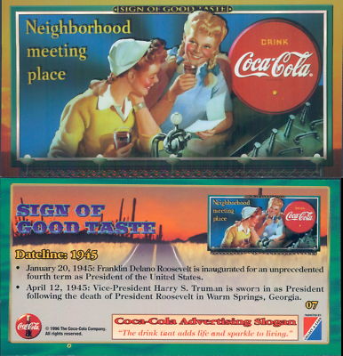 Seltene Original Karten U.S.A Sign Of Good Taste - Coca Cola N.07 -neu,