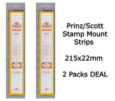 44 Prinz/Scott Stamp Mounts US Early Air Mail BLACK Strips 215x22mm 2 Packs DEAL