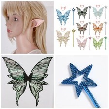 Women Girls Wings Angel Ears Dance Studio Fairy Stick Halloween Props Fantasy
