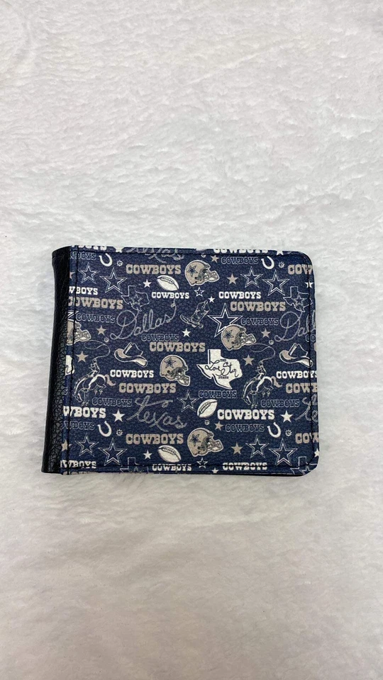 Dallas Cowboys NFL Equipos de Fútbol Fans PU Cartera Doble Cara Impresa😝 Foto 2 de 4
