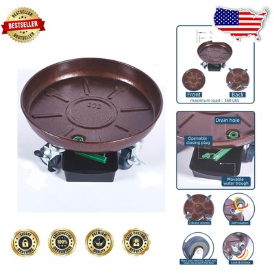 Rust-Resistant Plant Caddy with Wheels - 12'' Heavy Duty Drainage Tray, 3 Pack