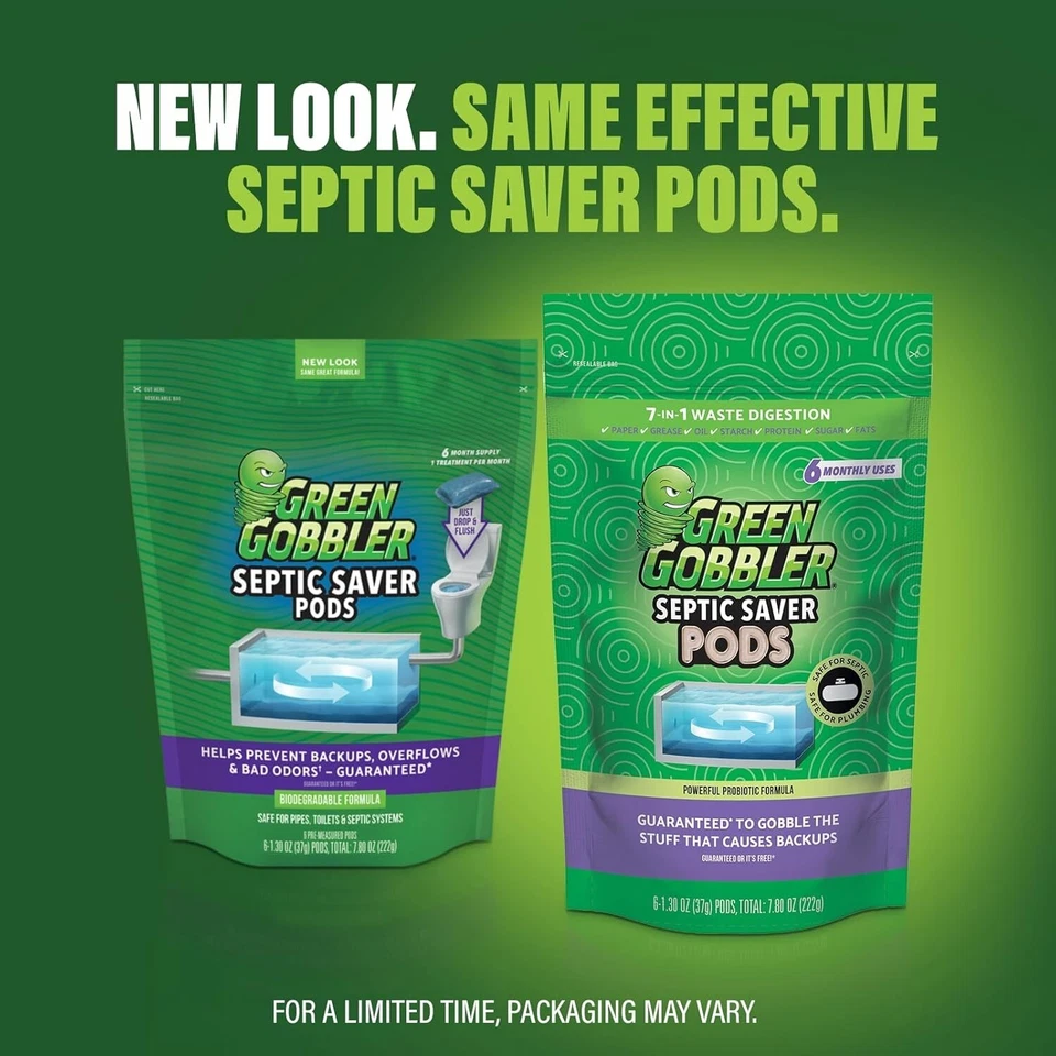 Green Gobbler Septic Saver Septic Treatment Pacs - 24 Month Supply Biodegradable - Image 2 of 4