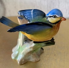 ROYAL ADDERLEY CHINA BIRD  BLUE TIT  VASE FINE BONE CHINA STAFFORDSHIRE PERFECT