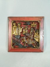 CHINE PANNEAU BOIS LAQUÉ SCULPTÉ 19ÈME RELATANT UNE SCÈNE PROTOCOLAIRE CHINOISE 