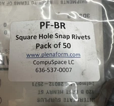 50 Ct. PlenaForm PF-BR Black Square Hole Rivets