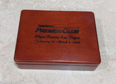 GEMACO Wynn Resort Casino Playing Poker Cards 2 Decks Natural Wood Box Premier