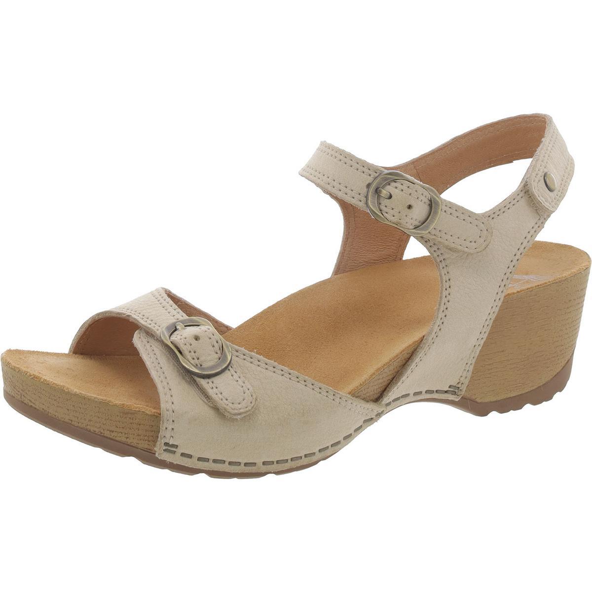 Женские бежевые кожаные босоножки на танкетке Danskin размер 38 средний BM BHFO 2448 10990₽